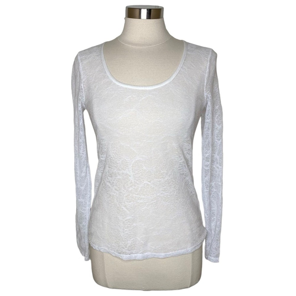 Deca‎ De Vous A Nous Opera Open Knit Minimalist Top White Women's Size T 3 US 6